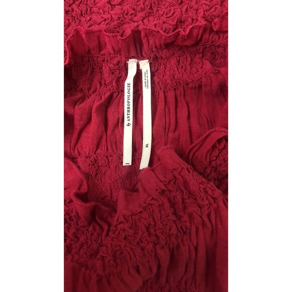 By Anthropologie Mock-Neck Textured Mini Dress Bodycon Ruffle Smocked XL 277652 - Picture 9 of 9